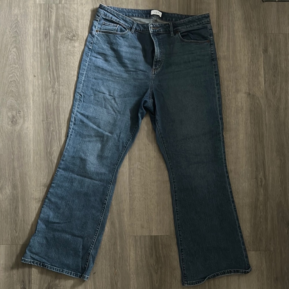 Loft Flare Blue Denim Jeans womens Sz 16